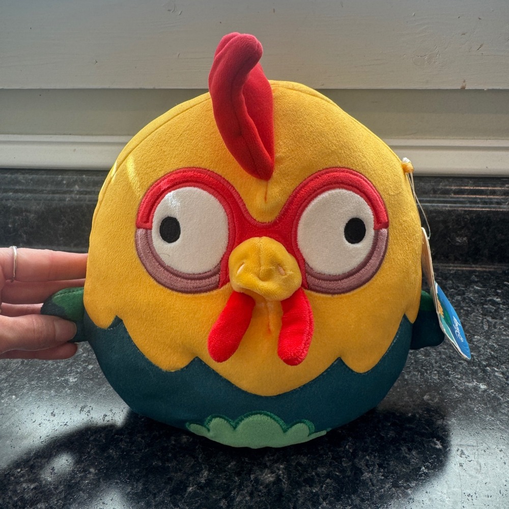 Disney‎ Squishmallows Moana Hei Hei Rooster Plush 8 Inch Yellow Teal Stuffed Toy